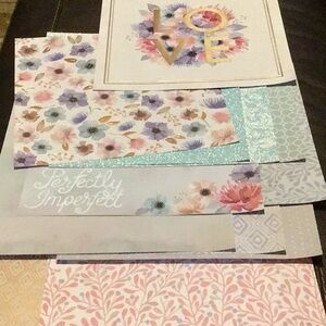 Mixed Love Floral Loose Cardstock Scrapbook Paper Bundle
